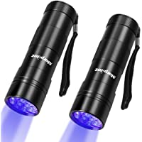 Los mejores  - morpilot UV Linterna 2PCS 12 LED 395 nm Linterna Ultravioleta UV Flashlight Mini Detector de Antorcha para Detectar…